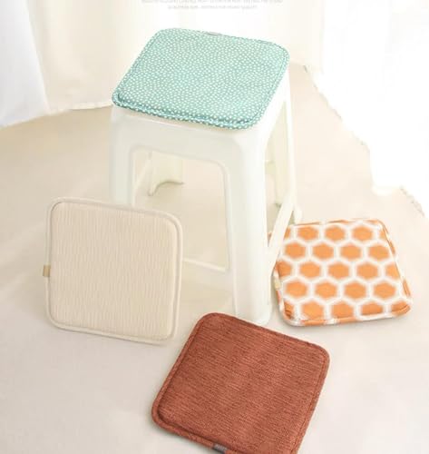 Happiness Decoration Square Bar Stool Seat Cushion with Ties 12 x 12 Inch Breathable Stool Cushion Cover Barstool Cushion Seat Pad Set of 2 (12x12 inch, Deep Grey)