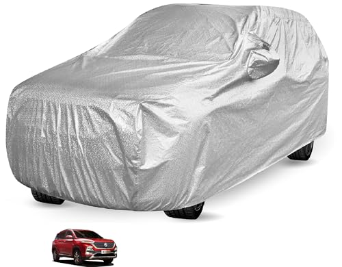Image of Auto Hub Waterproof Car Cover Compatible with MG Hector with Mirror Pocket, Soft Cotton Lining, Waterproof Hector Car Cover- Metallic Silver