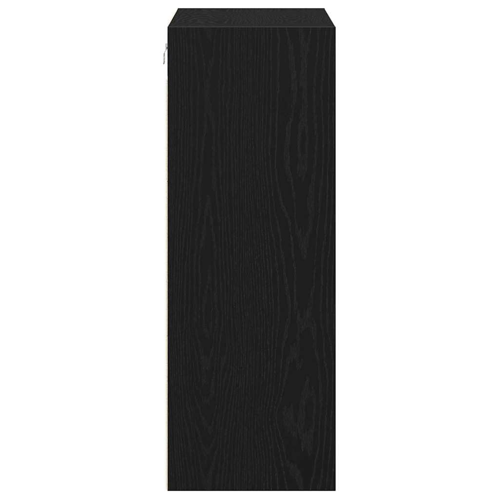 vidaXL Mobiletto da Parete Appeso Rovere Nero 69,5 x 32,5 x 90 cm, Sala da Pranzo, Mobile Rettangolare Moderno, armadietto a Muro, Elegante Arredamento salvaspazio