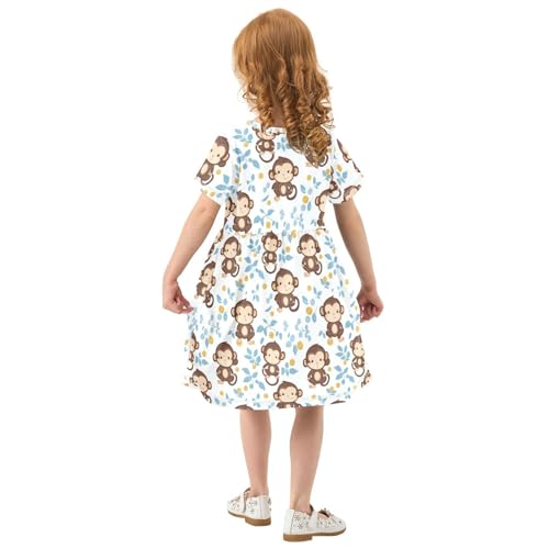 Boccsty Baby Monkey Leaves Baby Girls Dress Kids Toddler Sundress Party Summer Dresses 2T3