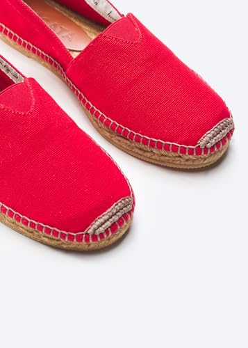 Image of VISCATA Barceloneta Espadrille Canvas Women's Flat Slip On Shoes Handmade in Spain Fashionable Organic Cotton Canvas Lightweight Material with 100% Natural Jute Midsole for All Casual Occasions