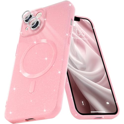 Micoden Magnetic Case for iPhone 14 Glitter Case Compatible with MagSafe Wireless Charging Shockproof Camera Cover Glitter...