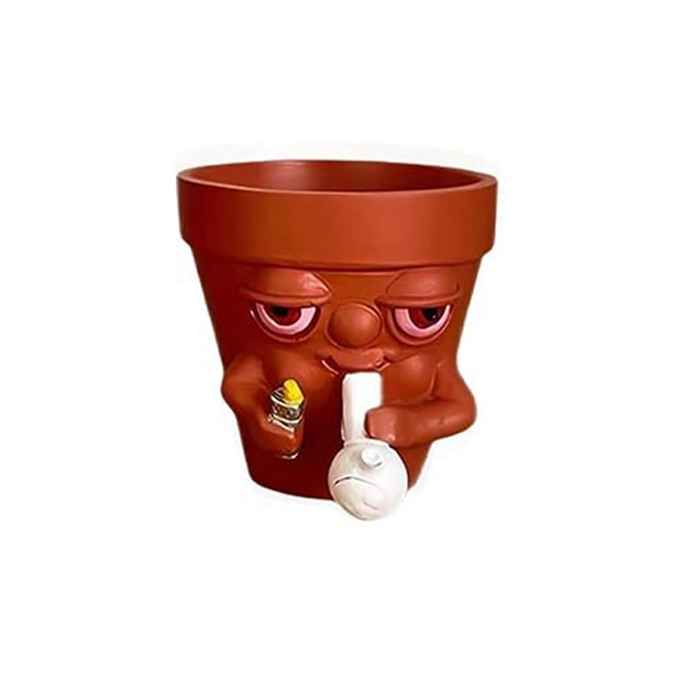 CTRLZS Smoking Pot Growers,Artificial Resin Mini Plant Pots, Indoor Plant Pots, Plant Pots Indoor Plants, Desks,Family Reusable D