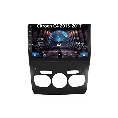 TOOOEY 2 DIN Radio Coche 10 Pulgadas Autoradio Bluetooth Navegación GPS para Citroen C4 2013-2017 Soporte USB Doble Mirror Link Controles del Volante Cámara Trasera (Color : 4G+WiFi 8core 6G+128G)