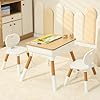 Kids study desk and chair set height adjustable graffiti desktop storage drawer storage basket non slip legs suitable for maximum weight of 220 pounds suitable for kids desk ages 2 10woodr 2chair  urban country home decor