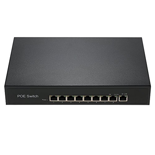 EasyBuying PoE Switch Injector Power Over Ethernet IEEE 802.3af for Cameras AP VoIP Built-in Power Supply