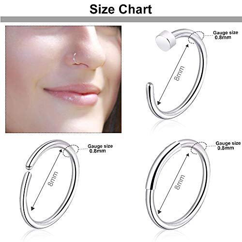 Onesing 36 Pcs 20G Nose Rings For Women Nose Piercings Jewelry Nose Rings Hoops L Shape Nose Studs Screw Hypoallergenic Nostril Surgical Stainless Steel Nose Rings Studs For Women Men #TOP4