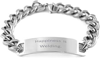 Beautiful Welding Gifts, Happiness is Welding, Birthday Cuban Chain Bracelet For Welding from Friends, Welder, Gift ideas, Gifts for welders, Presents for welders