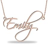 Custom Name Necklace 18K Rose Gold Plated Sterling Silver-Choose Your Favorite Font - personalized Necklace with Any Name