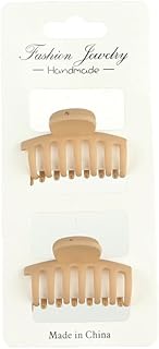 مشبك شعر بلاستيكي للنساء من قطعتين - بيج