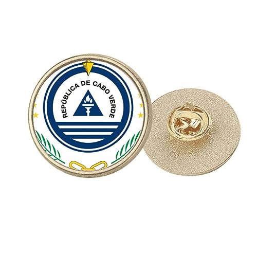 Broche Cap-Vert ronde en métal doré emblème national taille M