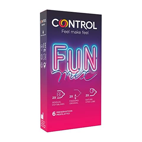 Control Preservativos Sensual Fun Mix. Caja de 6 Condones Variados Cover