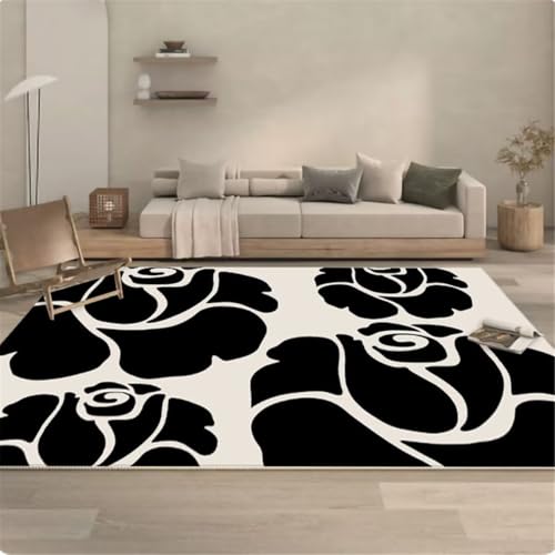 Tapis doux chambre lavable et antidérapant grand format floral 180X250CM