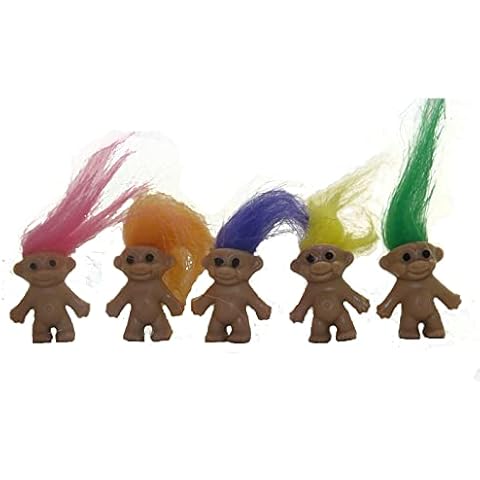 Cathys Candy Cart Pack of 30 x Lucky trolls, assorted colours of hair, ideal party bag favours, easter egg hunts, cake decorations etc.,Multicolour Cover