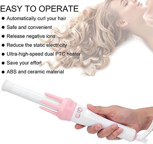 Image of Curling Iron Wand, Professional Fast Heating Hair Curler, Ceramic Curling Iron, 360 Automatic Rotating Hair Curler, Electric Hair Curler, Curling Iron, Cool Ripples