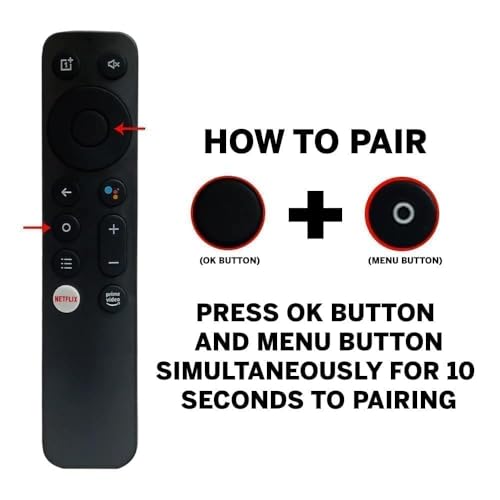 Image of Remote for OnePlus Y Series HD Ready LED Smart Android TV [32 INC [32Y1] 43 INC [43Y1] | 1+ TV Remote with Netflix YouTube Prime Video [Non-Voice & NO PARING Needed] (2ND GEN Non Voice)