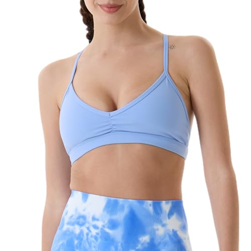 Image of AUROLA Mercury Workout Sports Bras Women Athletic Removable Padded Backless Strapy Minimal Crop Top