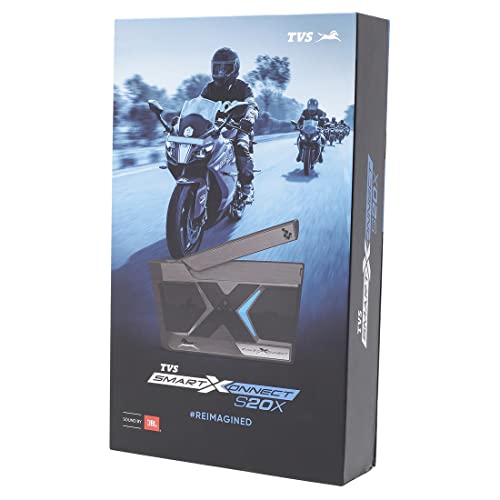 Image of TVS Racing SmartXonnect S20X : Premium Helmet Bluetooth Device with Intercom Connecting 20 Devices, HD Sound, & 1.2 Km Range- Waterproof with 16 Hours Battery