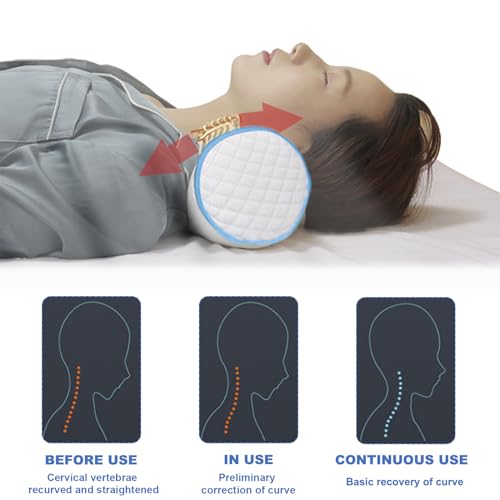 Oreiller cervical cylindrique respirant avec fermeture éclair cachée pour la nuque