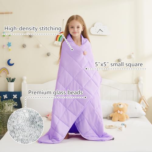 L'AGRATY Weighted Blanket - 36"x48" 3lbs Microfiber Material with Glass Beads Small Blanket for All-Season Summer Fall Winter Soft Thick