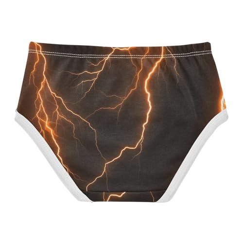 Cotton Toddler Girls Underwear Glowing Orange Lightning Bolts Dark Cute Panties Girl Funny Underpants Briefs 2t2