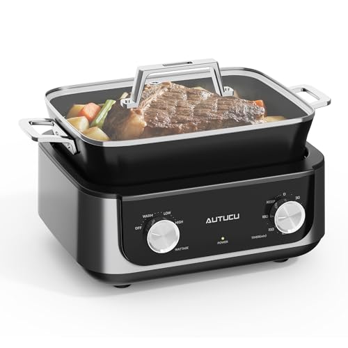 Image of 7-Quart Slow Cooker | PFOA-Free Ceramic Coating, Dishwasher Safe Oven Safe to 450F, Perfect for Large Families, Entertaining (With Timer)