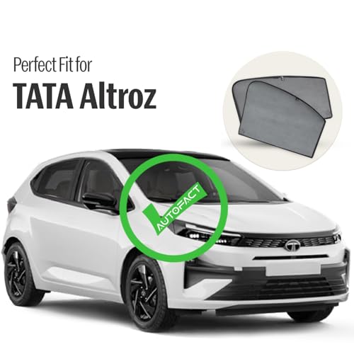 Image of Autofact Car Sunshades for Tata Altroz, UV Protection, Useful Car Accessories, Custom fit Sun Shades for Side Windows, Set of 4