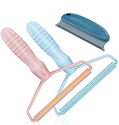 Cyan Mirs Portable Lint Remover,Clothes Fuzz Shaver,Clothes Brush,Pet Hair Remover,Manual Clothes and Rug Shaver,Reusable Double Sided Lint Remover,for Clothes,Furniture,Blankets,Stair Carpet