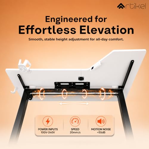 Image of Artidesk Pisthol Electric Height Adjustable Standing Desk L-Shaped Sit Stand Office Gaming Table for Home 140x85cm | USB-C | LED Display | 3 Memory Presets | Timer | Anti-Collision | 80kg Capacity