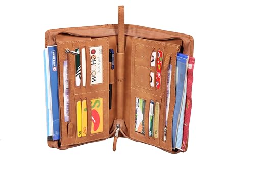 Image of Sukeshcraft Multiple Cheque Book Holder | Original PU Holds Upto 8 Cheque Books, Sensa Tan