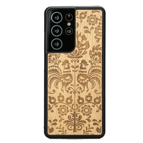 Coque Samsung Galaxy en bois d'Aniegre gravé à la main, étui chic et fin