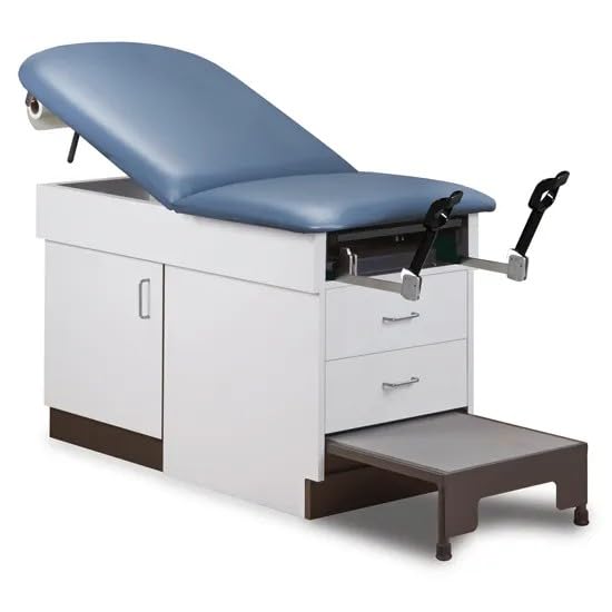 MSEC, Complete Medical Exam Room, Exam Table, Side Chair and Pneumatic Physician Stool, Color: Light Gray Laminate (Gunmetal)