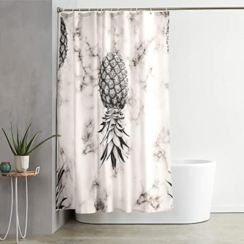 KRISIN Shower Curtain for Bathroom, Marble Background, Inverted Pineapple, Curtain Liner Resistant Curtain Liner Proof Resistant, Weighted Hem Bathroom Curtains, 12 Hooks Bathroom Accessories