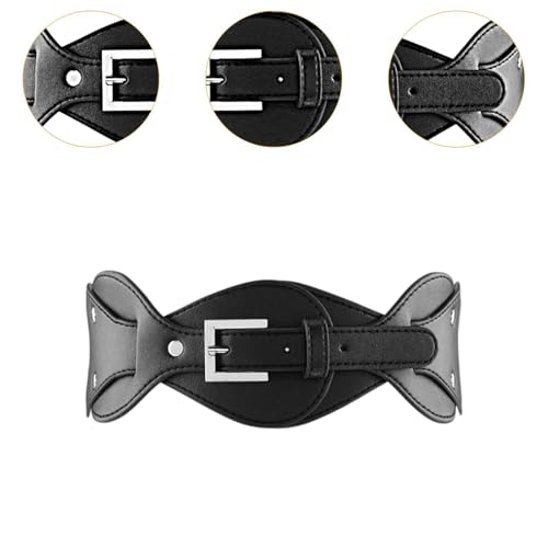 jojomis Women Wide Waist Belt Corset Band Female Lady Wrap Belt Stretch Cinch Waistband Adjustable Fashion Accessory- Black2