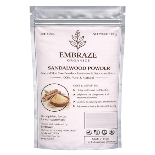Image of Sandalwood Powder for Face Pack | Natural Chandan Powder for Cooling Skin, Acne Control & Skin Brightening (100g)