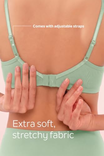 Image of Van Heusen Women's Everyday Cotton Bra|Medium Coverage|Non Padded|Non Wired|Seamless Moulded Cups|Anti Bacterial Tech| Keeps you Fresh|Sweat Absorbent|No Slip Soft Straps|Detachable Straps|Style 11001