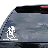 Handicap NOT Disabled Sex Funny Decal Sticker Car Truck Motorcycle Window Bumper Laptop Wall Decor - Size (07 inch / 18 cm Tall) - Color (Gloss White)