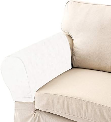 LERTREE Pack of 2 Velvet Soft Sofa Arm Slipcovers Elastic Sofa Armrest Protectors Removable Sofa Arm Covers (Lake Blue)