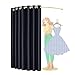 Produktbild KKCF Umkleidekabine Freistehend, Tragbare Move-Track-Umkleidekabine Mit Vorhang-Kit, Sichtschutzwand Zur Wandmontage, Typ C, Für Home-Shop-Büro, 4 Größen (Farbe : Schwarz, Größe : 120x200cm)