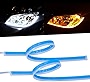 LivTee Flexible Waterproof 2Pcs 24'' Switchback Led Light Strip Kit Dual Color Replacement for Headlight Decorative Daytime Running Lights and Flowing Turn Signal Lights, Amber/White