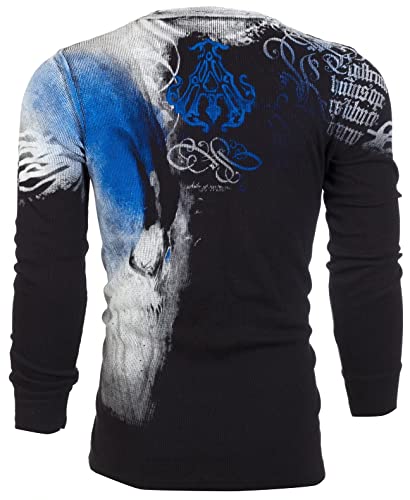 Xtreme Couture Archaic by Affliction Men's Long Sleeve Thermal Shirt Night Watcher XL Black3