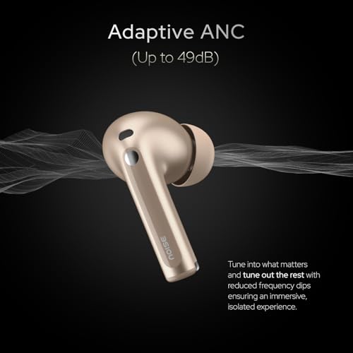 Image of Noise Master Buds, Sound by Bose in-Ear Bluetooth Earbuds, Up to 49dB Adaptive ANC, LHDC 5.0, Immersive Spatial Audio, 44H Playtime with 6 mic ENC, Dual Pairing, IPX5 Ear Buds TWS (Copper Rose)