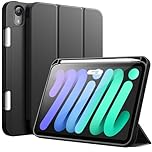 JETech Case for iPad mini (A17 Pro, 2024 Model, 7th Generation) / mini 6 (2021 Model, 6th Generation), Slim Tablet Cover with Soft TPU Back, Auto Wake/Sleep (Black)
