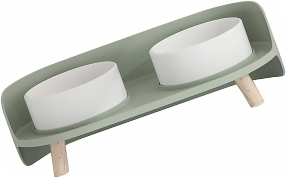 balacoo Cat Feeding Bowl Ceramic Pet Feeder High Feet and Double Bowl Design for Clean Eating