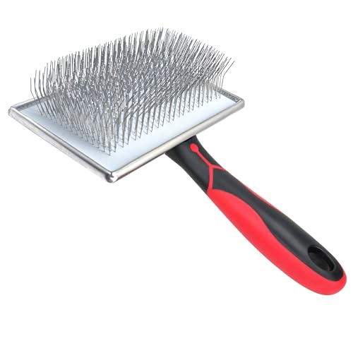 EAFBAO Slicker Brush for Medium and Long Haired Dogs&Cats - Extra Long Pins Go Deep Into The Undercoat, Removes Loose Fur and Tangles, Dog Brush for Goldendoodles and Doodles