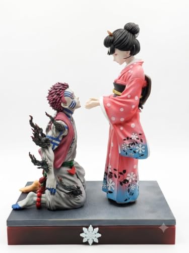 Image of Demon Slayer Akaza and Koyuki Action Figure Statue - Hakuji and Koyuki Emotional Scene Anime Collectible Figurine, PVC Model Desk & Room Decor Gift for Fans