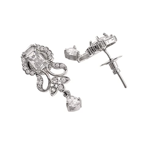 Voylla Cluster Setting Zircons Plated Jewellery Set