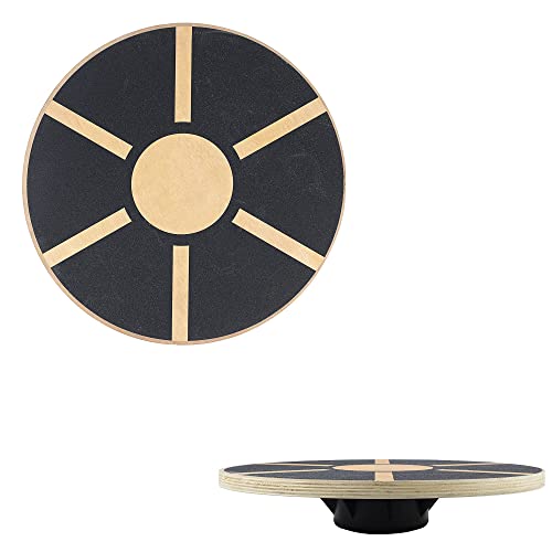 Jazooli Wooden Wobble Balance Board - Round Non-Slip Core Strength & Stability Fitness Trainer - Home Exercise, Sport, Yoga & Gym Equipment Wobble Board | 40cm Diameter