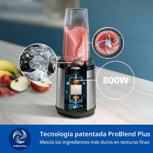 Batidora Philips serie 5000 de 800 W con sistema compacto ProBlend Plus de alta eficacia 5