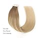 ABH AMAZINGBEAUTY HAIR Balayage Remy Tape in Hair Extensions 22 Inch Ash Brown Fading into Dirty Blonde with Platinum Blonde Tape in Extensions Highlights #B8-18/60 50G